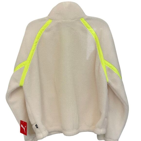 PUMA NWT Women's Sherpa Fleece Jacket with Woven Details Size Large - Picture 2 of 9